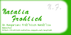 natalia frohlich business card